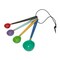 Hello Honey 4-Piece Enameled Stainless Steel Measuring Spoons with Colored Edges and Leather Tie, Multicolor